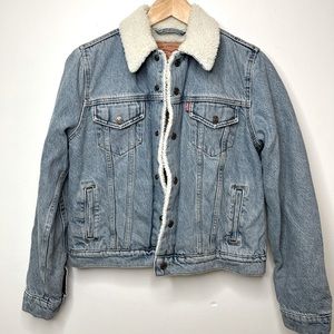 Levi’s Jean and Sherpa Lined Jacket/ Trucker Denim